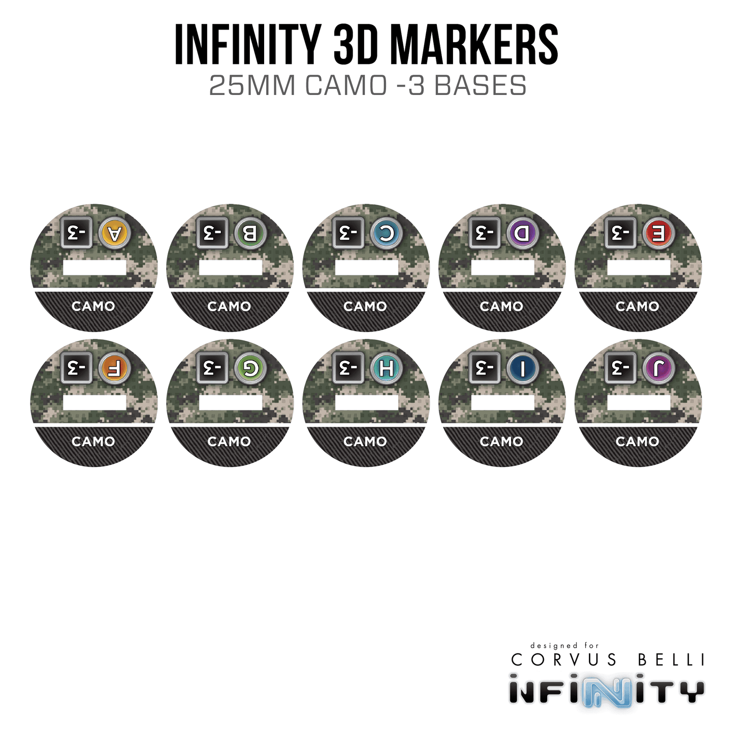 Infinity 3D Markers: Naga (25mm Camo -3) - Camo -3 / A