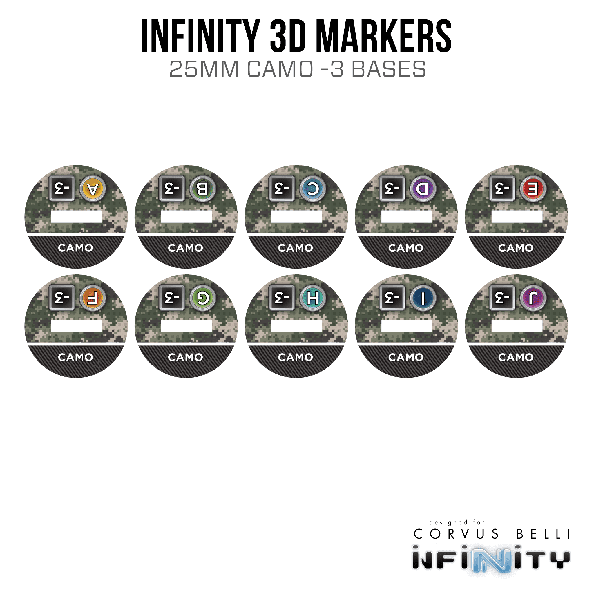 Infinity 3D Markers: Naga (25mm Camo -3) - Camo -3 / A