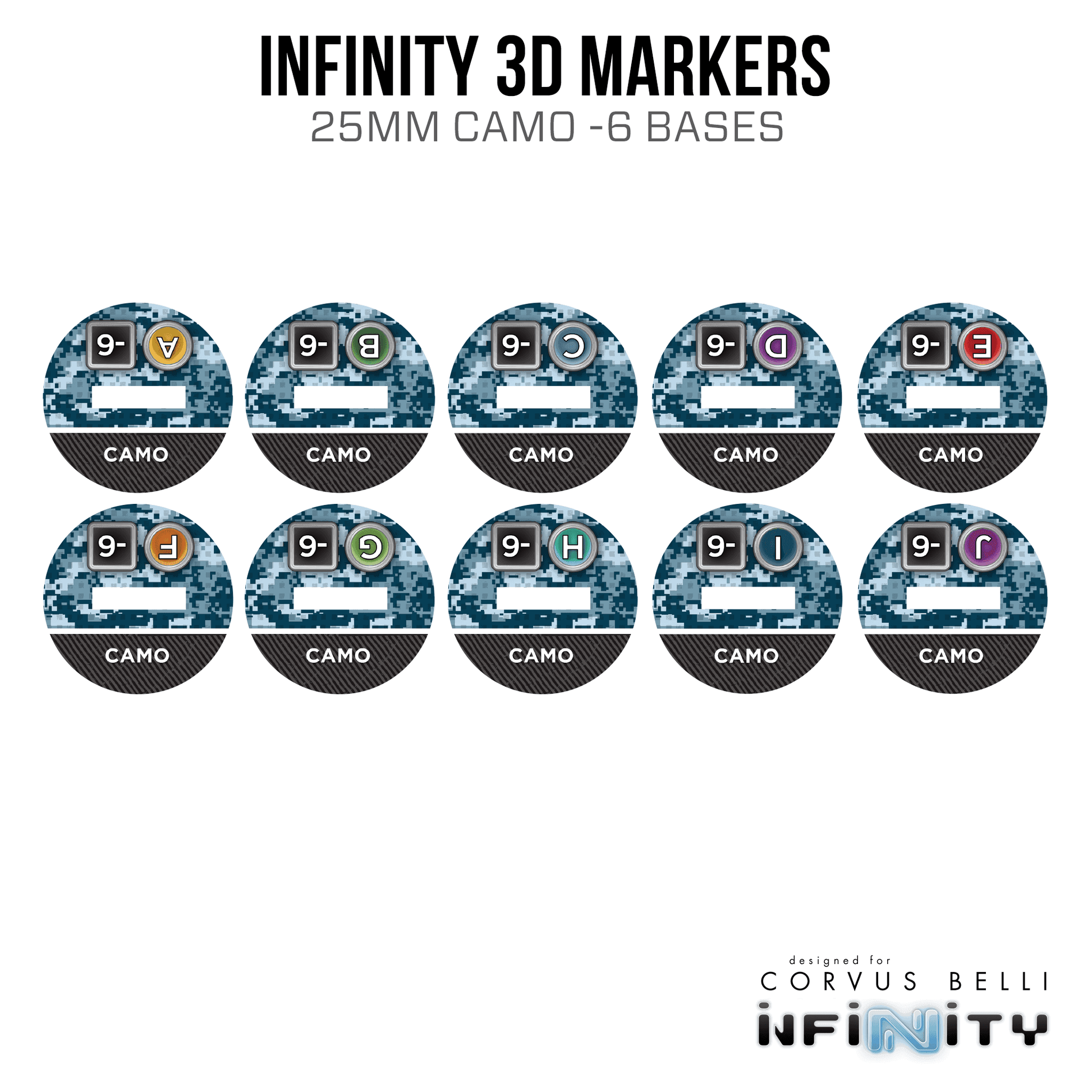 Infinity 3D Markers: Spektr (25mm Camo -6, Cybermask) - Camo -6 / A