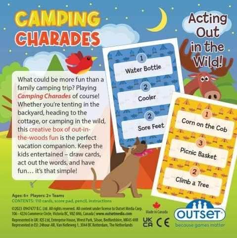 Camping Charades Game - Act Out in the Wild! - Outset - 