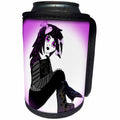 3dRose WhiteOaks Photography and Artwork - Anime Designs - Little Purple Goth Girl is an image I drew on the computer - Can Cooler Bottle Wrap (cc_194380) - Can Cooler Bottle Wrap