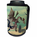 3dRose Heike Köhnen Design Fantasy - Awesome dragon with cute fairy - Can Cooler Bottle Wrap (cc_243099) - Can Cooler Bottle Wrap