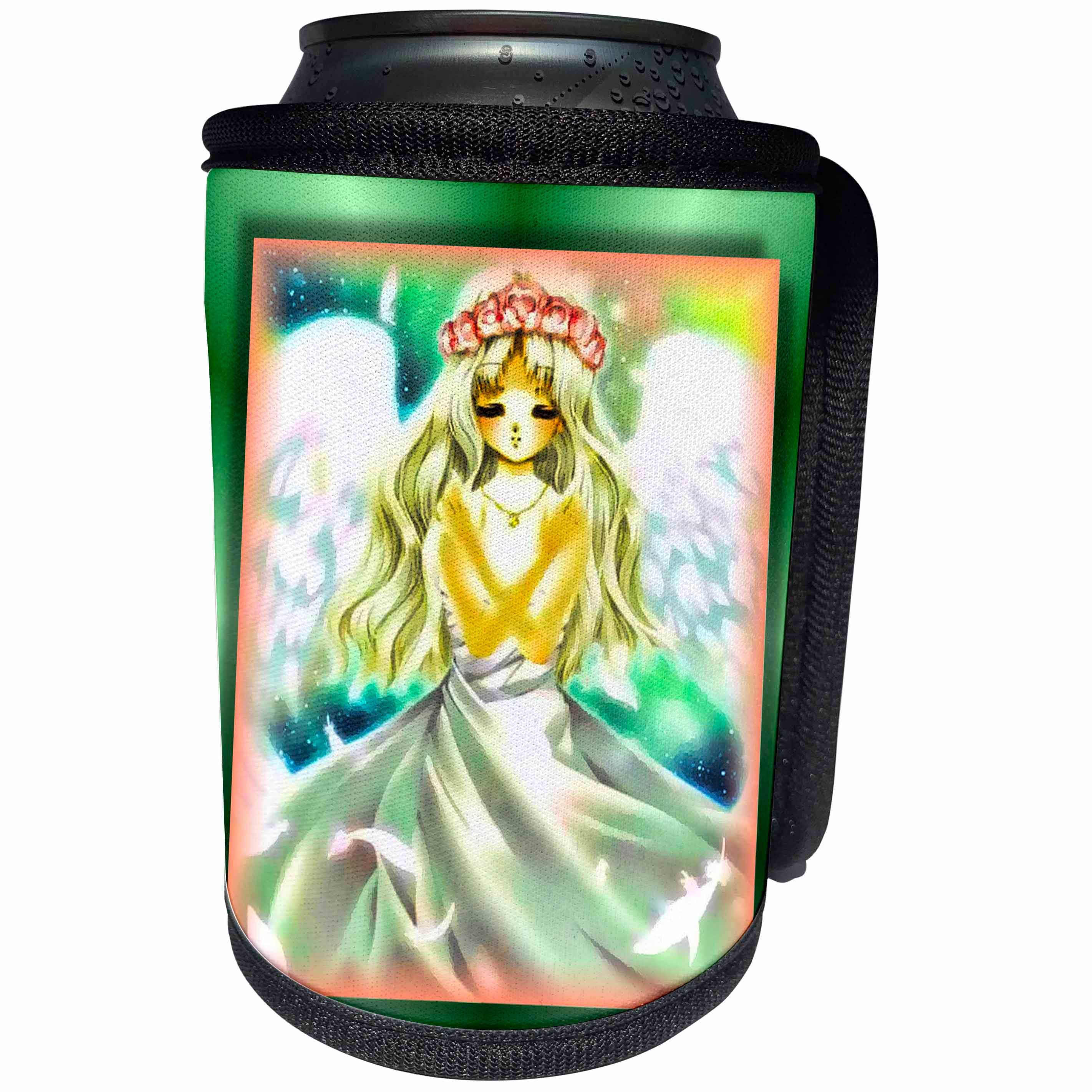 3dRose Susan Brown Designs Angels or Fairies Themes - Angel Princess Anime - Can Cooler Bottle Wrap (cc_25821) - Can Cooler Bottle Wrap