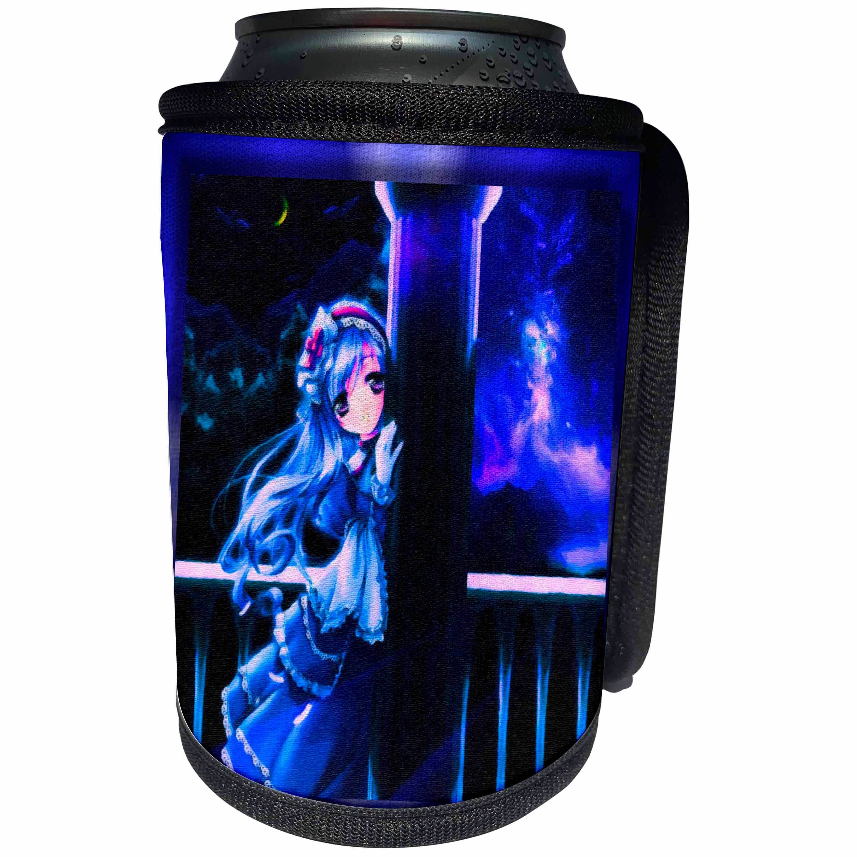 3dRose Susan Brown Designs General Themes - Anime on a Balcony - Can Cooler Bottle Wrap (cc_25824) - Can Cooler Bottle Wrap