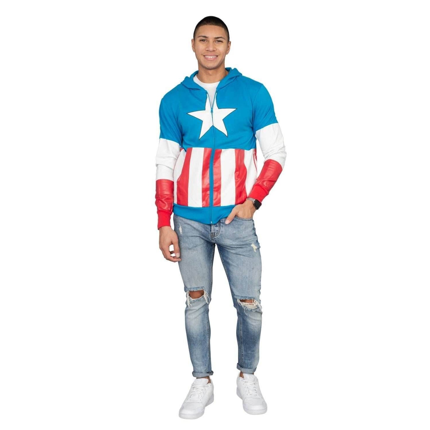 Captain America Adult Hooded Sweatshirt Hoodie Jacket - S