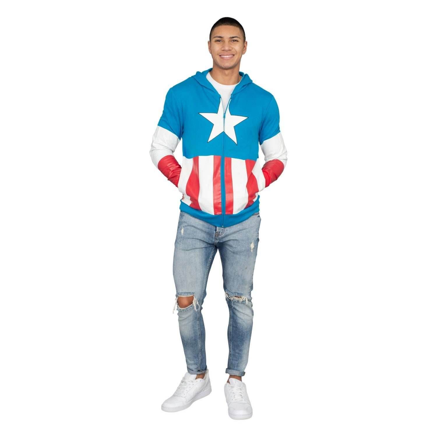 Captain America Adult Hooded Sweatshirt Hoodie Jacket - S