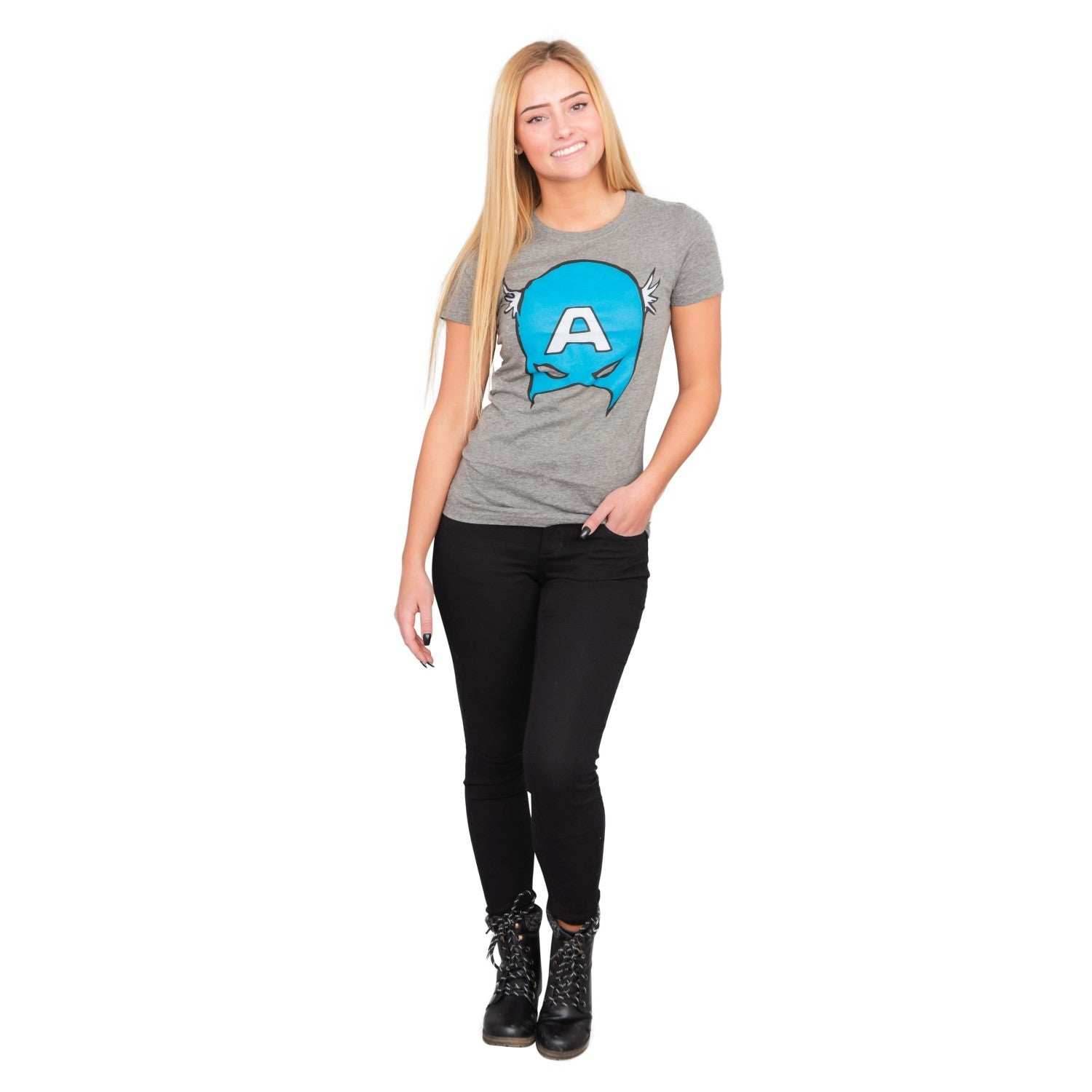 Captain America Big Blue A Mask T-Shirt - S