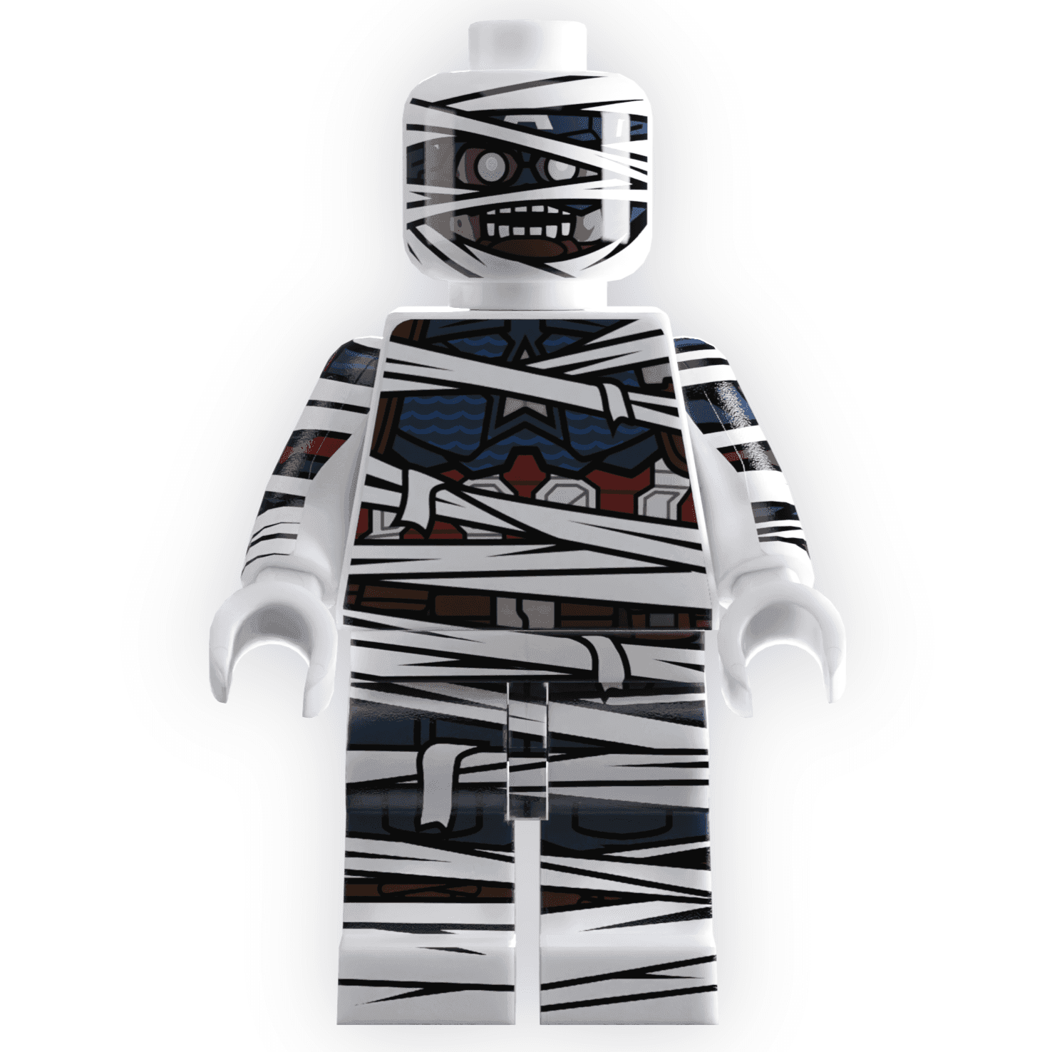 CAPTAIN as Mummy Minifig made using LEGO parts - 