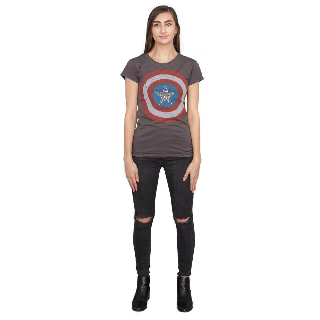 Captain America Studded Star Juniors T-shirt - S