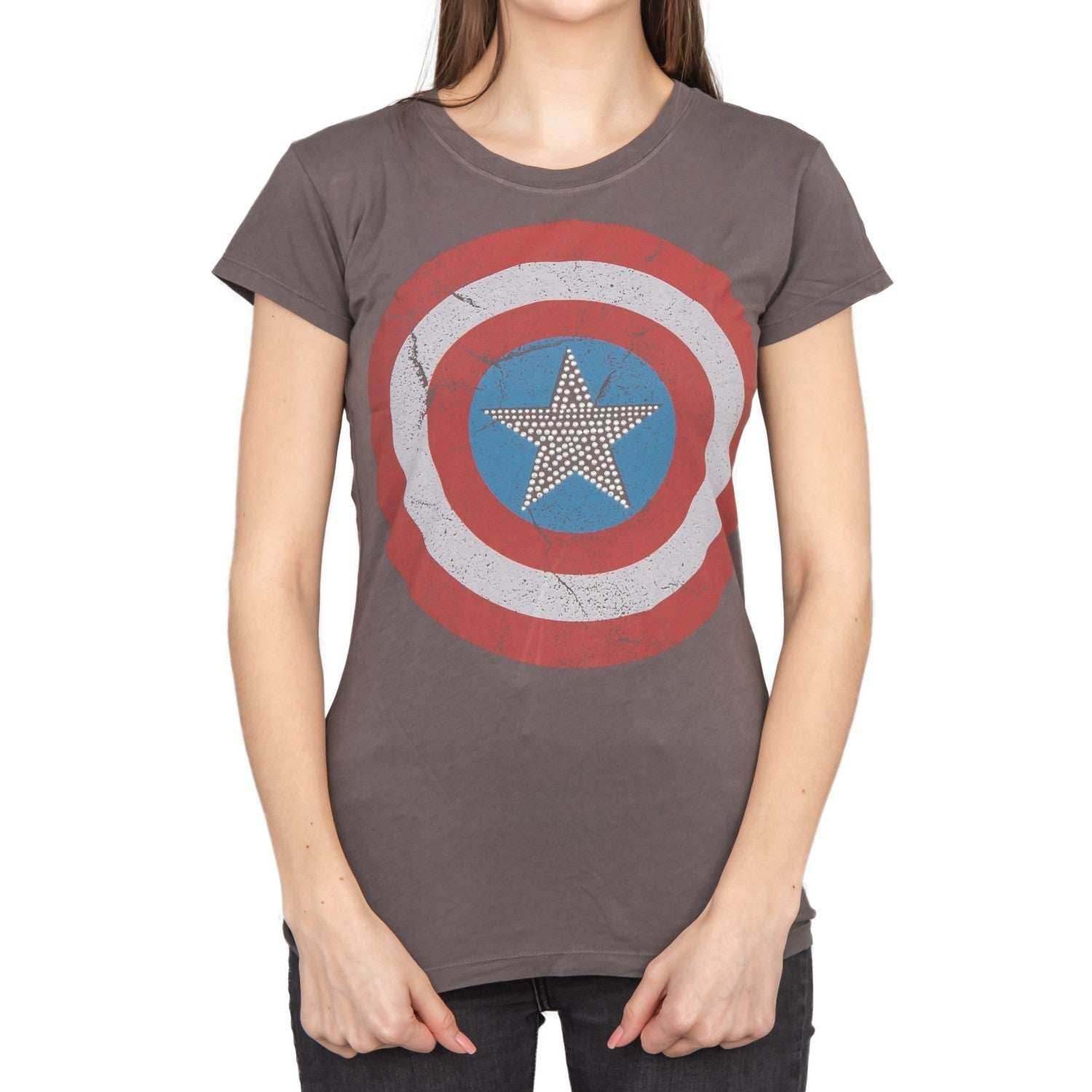 Captain America Studded Star Juniors T-shirt - S