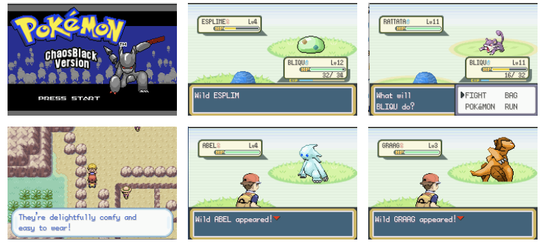 Pokemon Chaos Black GBA ROM Hack Video Game Custom Gameboy Advance