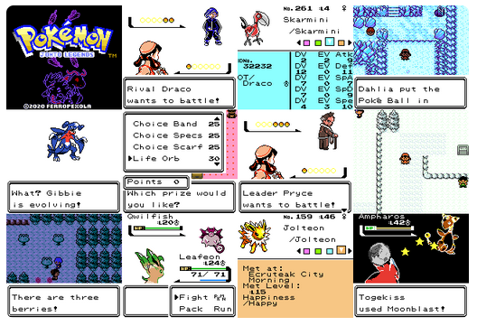 Pokemon Johto Legends GBC Video Game Gameboy Color ROM Hack