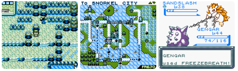 Pokemon Grape GBC Video Game Cartridge Gameboy Color ROM Hack