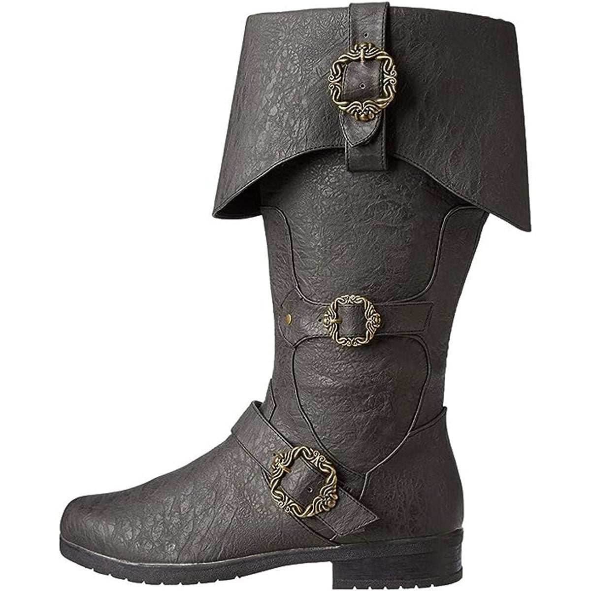 Caribbean Pirate Costume Boots - SMALL (8-9) / BLACK