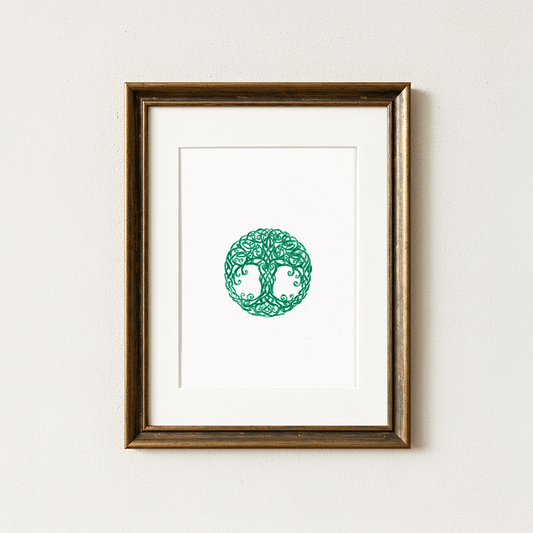 Celtic Green Tree of Life Intaglio Fine Art Print