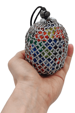 Futhark Handmade Chainmail DND Dice Bag – Medieval-Style D&D Dice Bag for RPG Polyhedral Dice Storage – DND Accessories: Ultra Durable Metal Dice Bag. Great DND Gift/DM Gift