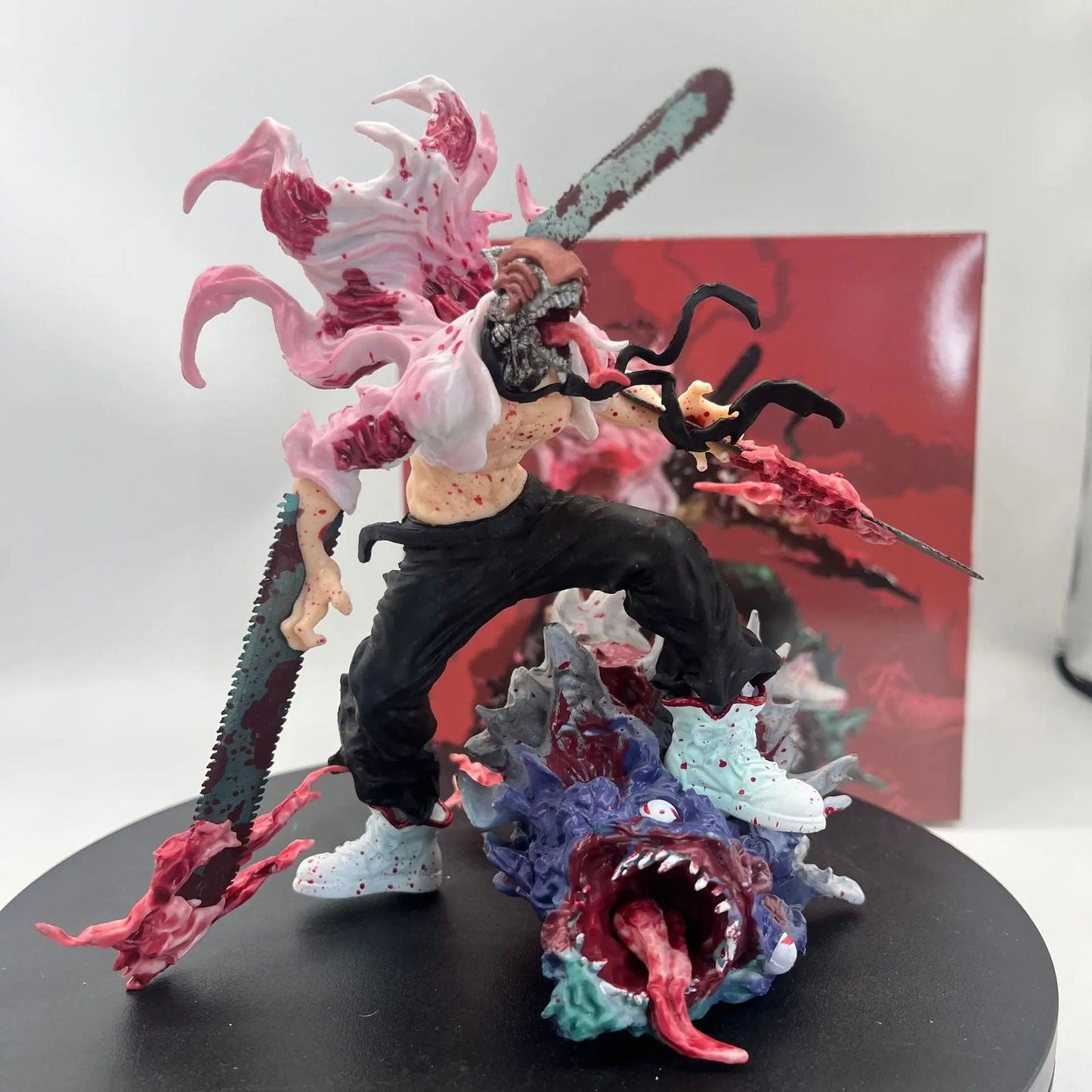 Chainsaw Man Denji Vs. The Bat Devil Anime Figurine, Chainsaw Man Figurines 16 cm
