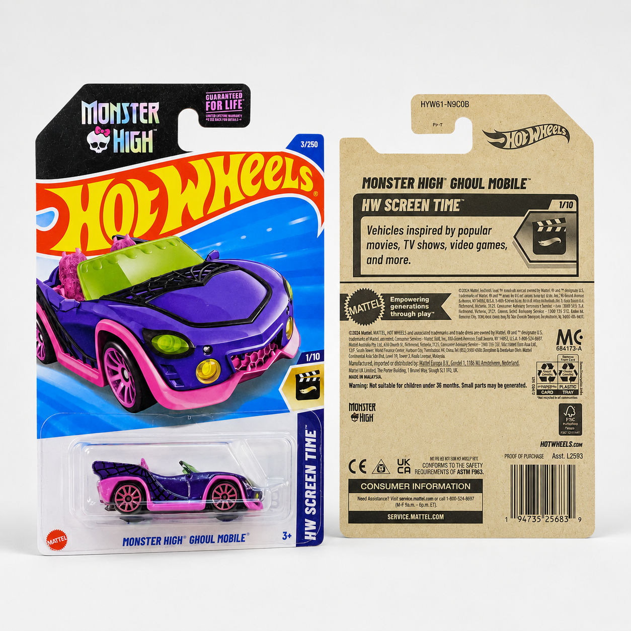 Hot Wheels Monster High Ghoul Mobile - Screen Time Series 1/10 (Ver 3)