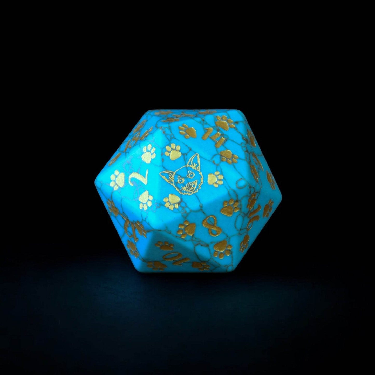 Chihuahua Puppy Paws Green Turquoise 30mm D20 - 