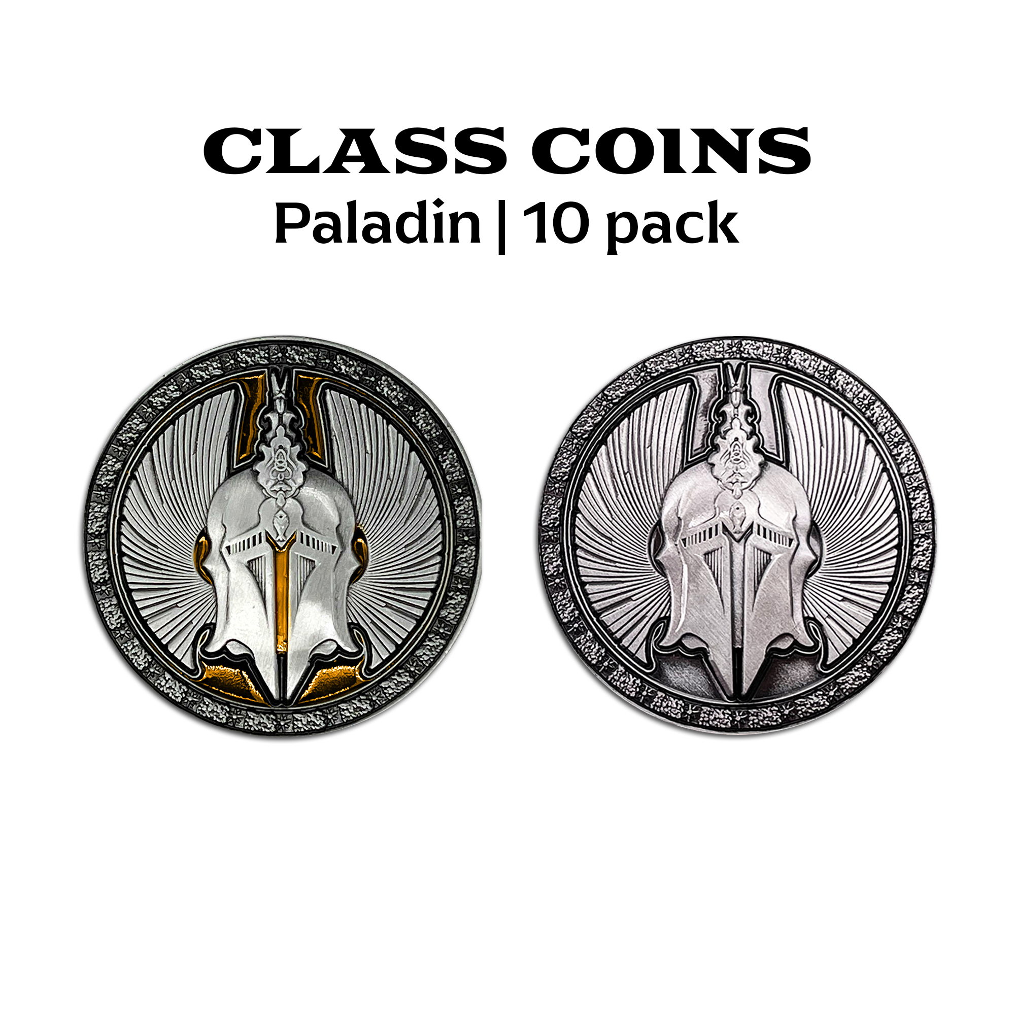 Class Coins - Paladin Metal Coins Set of 10