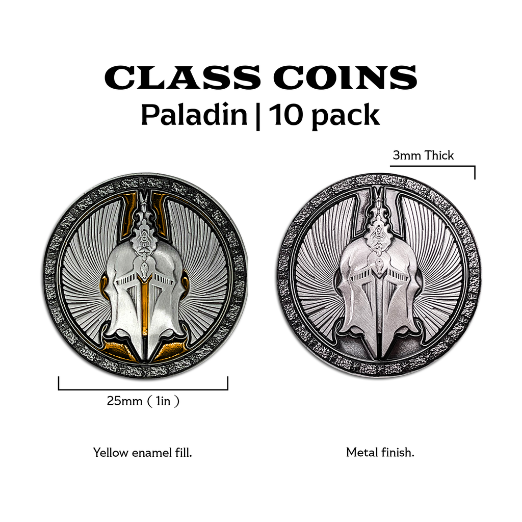 Class Coins - Paladin Metal Coins Set of 10