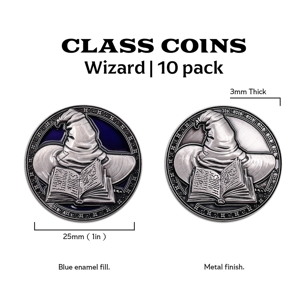Class Coins - Wizard Metal Coins Set of 10