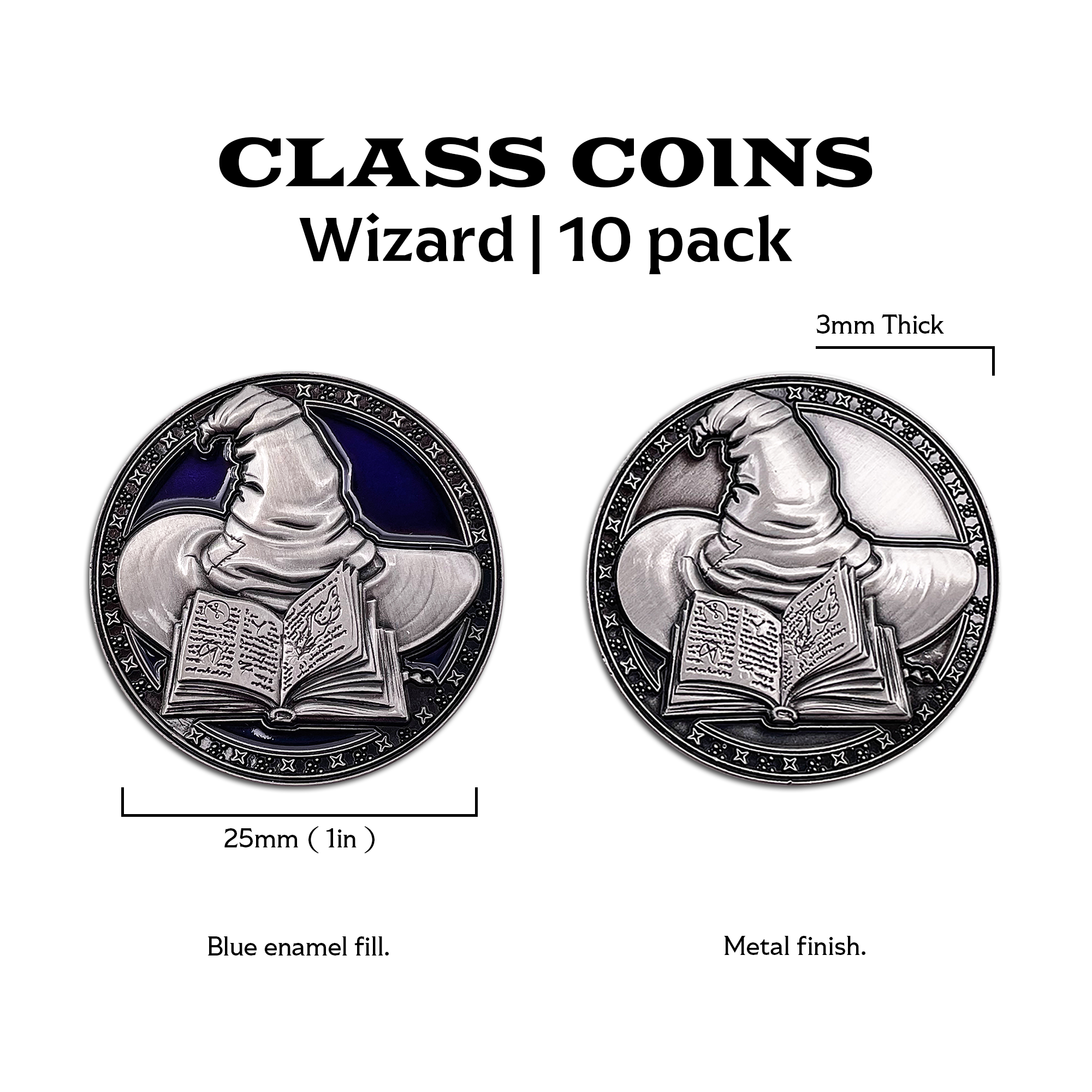 Class Coins - Wizard Metal Coins Set of 10
