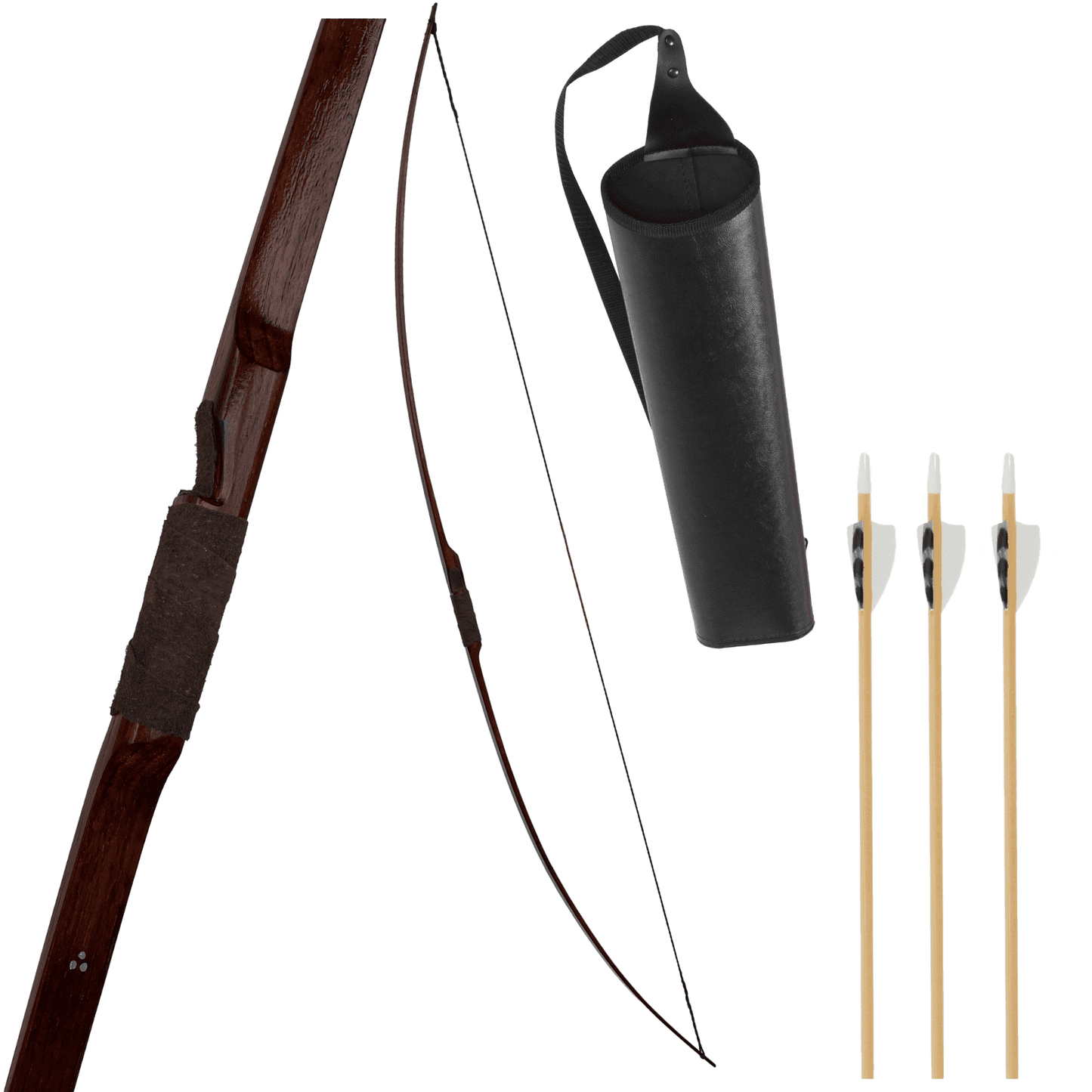 Classic Youth Longbow plus Quiver and Arrows - Right Hand