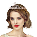 Teardrop Crystal Rhinestone Happy Birthday Tiara