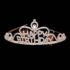Teardrop Crystal Rhinestone Happy Birthday Tiara