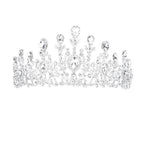 Crystal Teardrop Detail Bubble Stone Pave Marquise Tiara