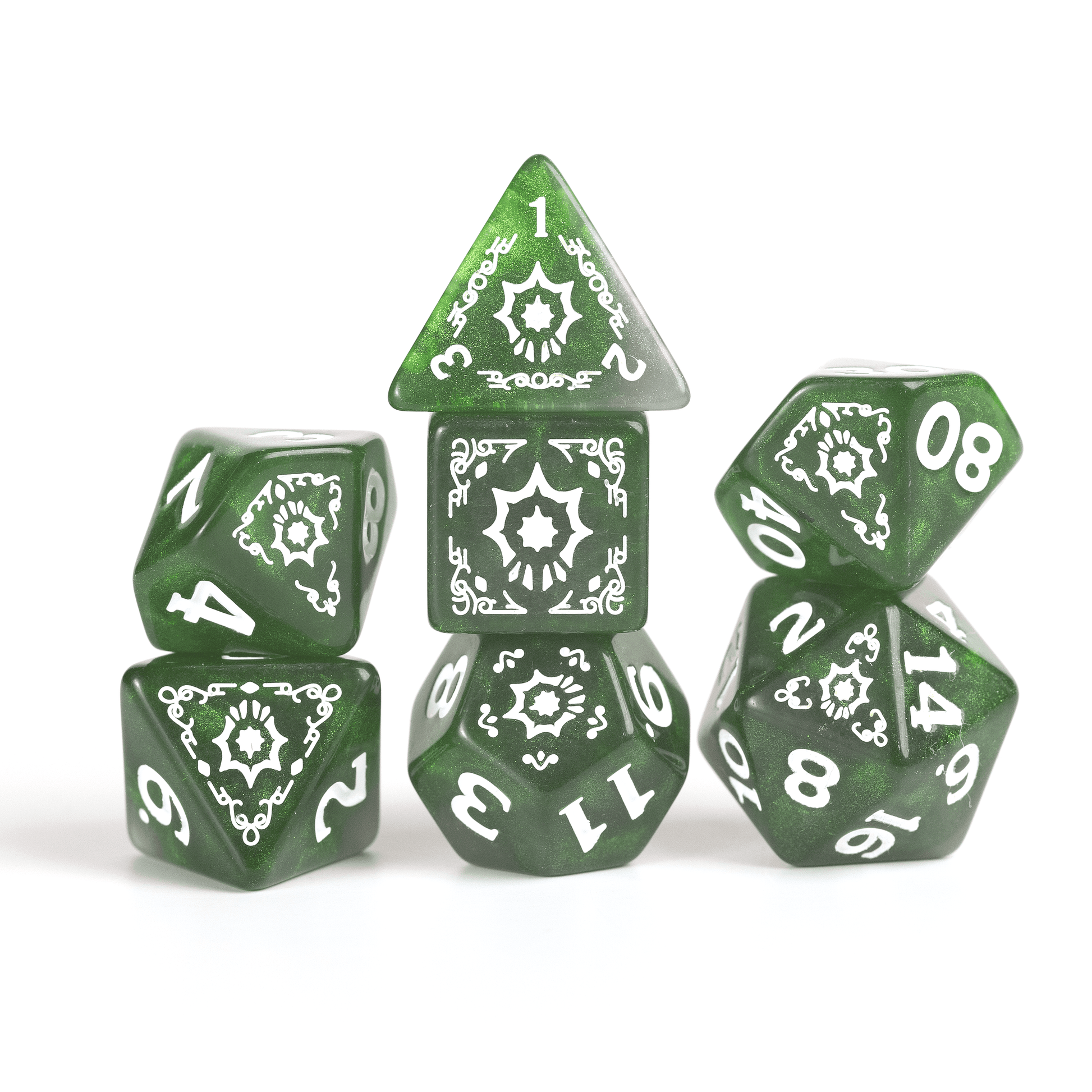 D&D Adventure Dice Set - Cleric Edition | Green 15pc Collection - 