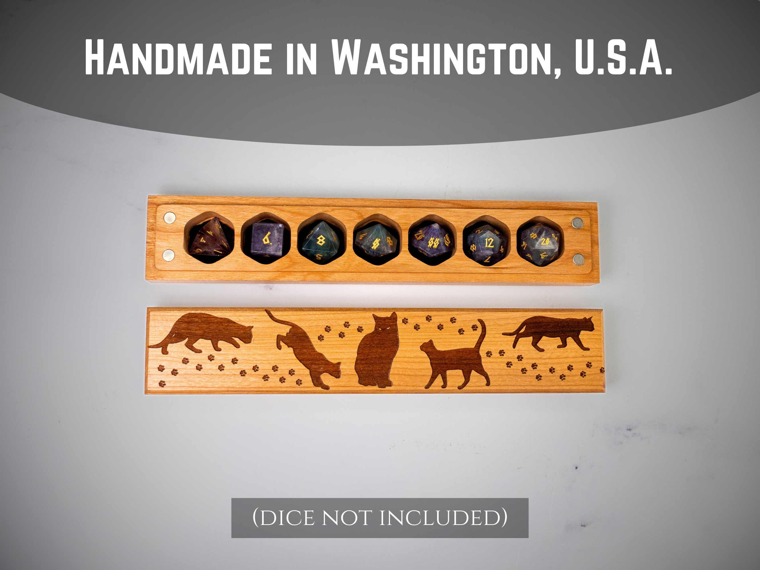Cats | Engraved Council of 7 Dice Vault
