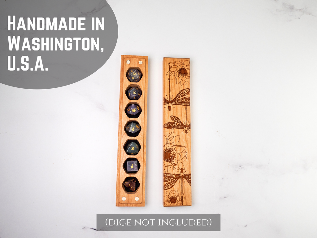 Dragonflies | Engraved Council of 7 Dice Vault