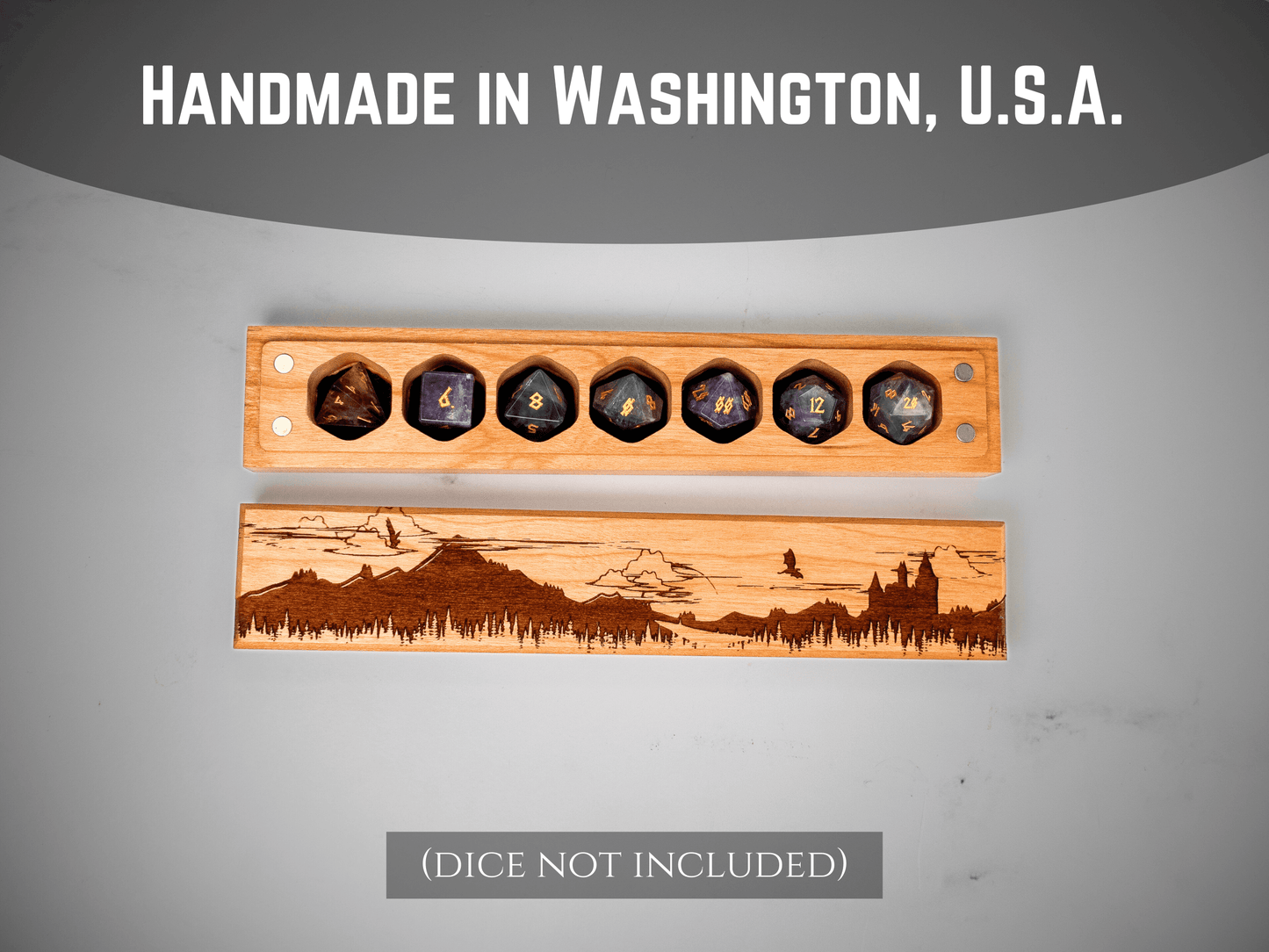 Fantasy | Engraved Council of 7 Dice Vault - Cherry