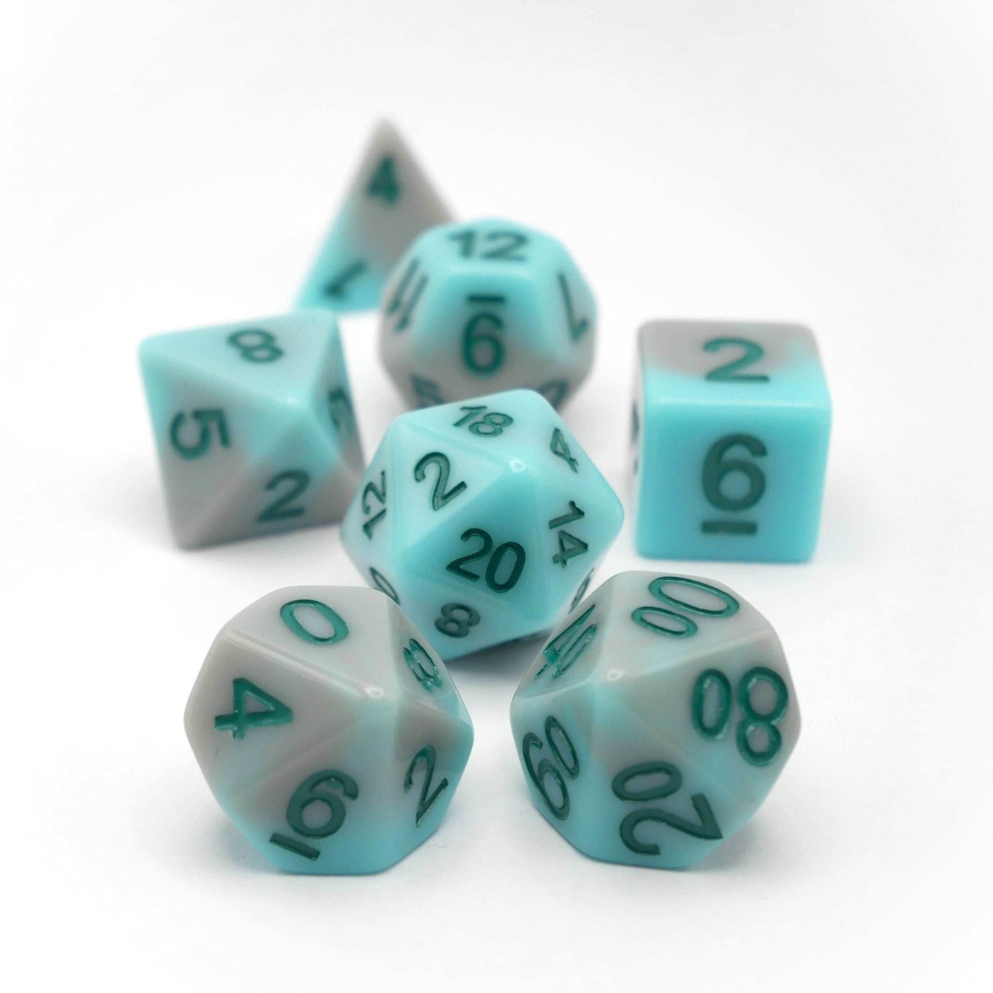 Coastal Memories - 7 Piece DnD Dice Set | Acrylic RPG Gaming Dice - 