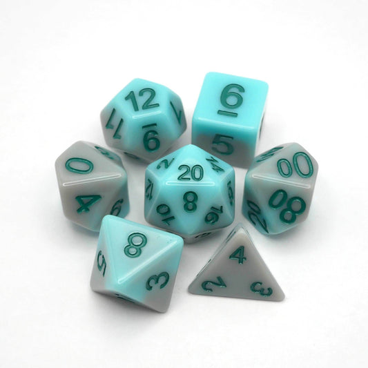 Coastal Memories - 7 Piece DnD Dice Set | Acrylic RPG Gaming Dice - 