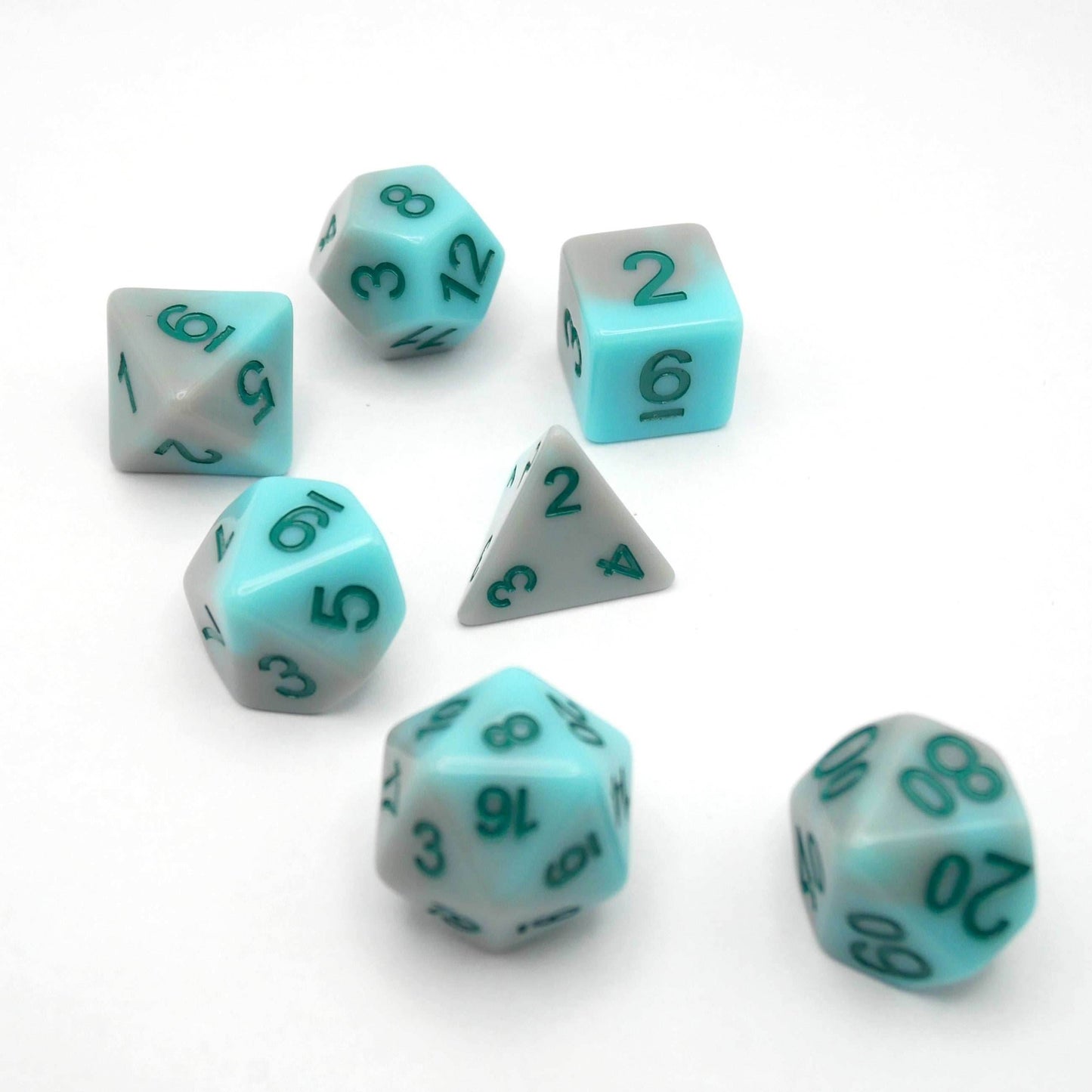 Coastal Memories - 7 Piece DnD Dice Set | Acrylic RPG Gaming Dice - 