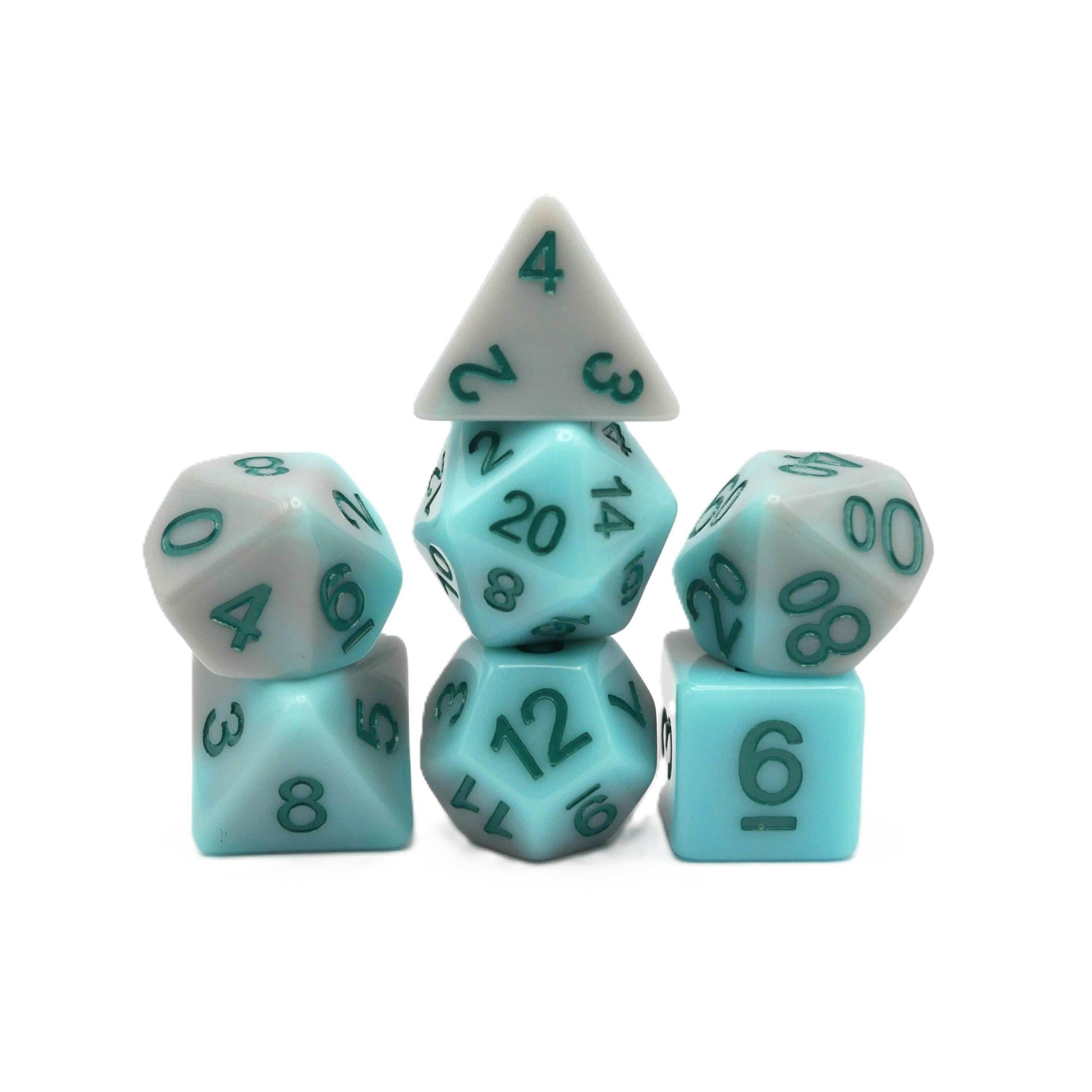 Coastal Memories - 7 Piece DnD Dice Set | Acrylic RPG Gaming Dice - 