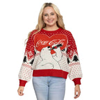 Coca Cola Heart Polar Bear Drinking Sweater - S