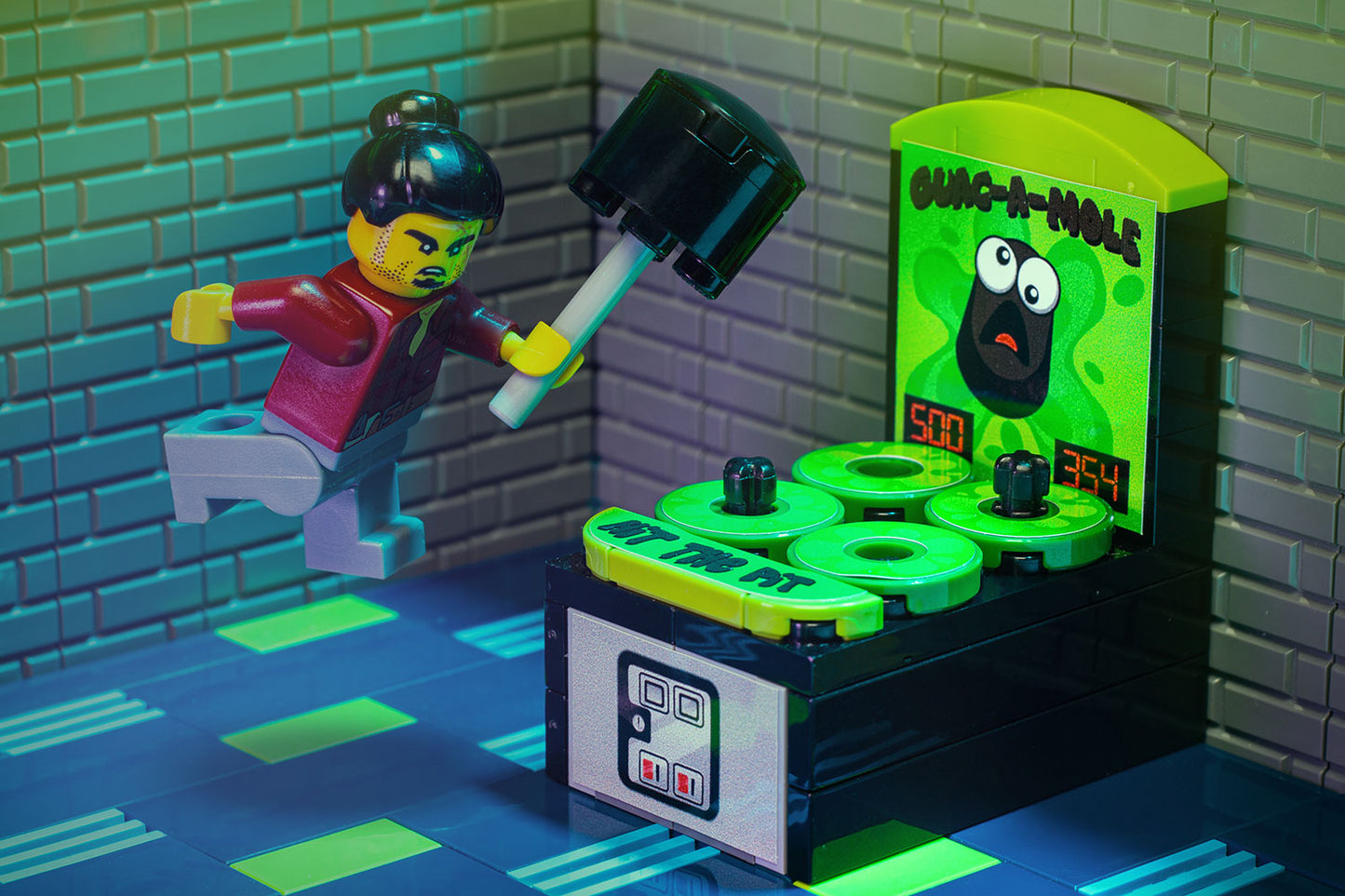 Guac-A-Mole - Custom Arcade Whac-A-Mole Set made using LEGO parts - B3 Customs