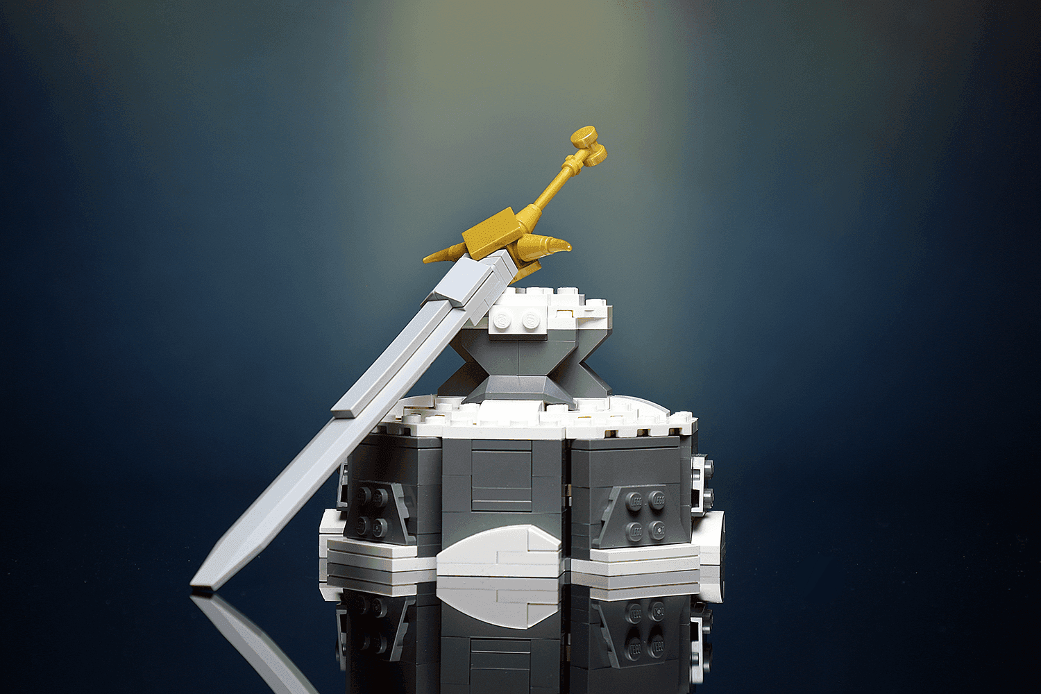 Custom Sword in the Stone MOC made using LEGO elements - 