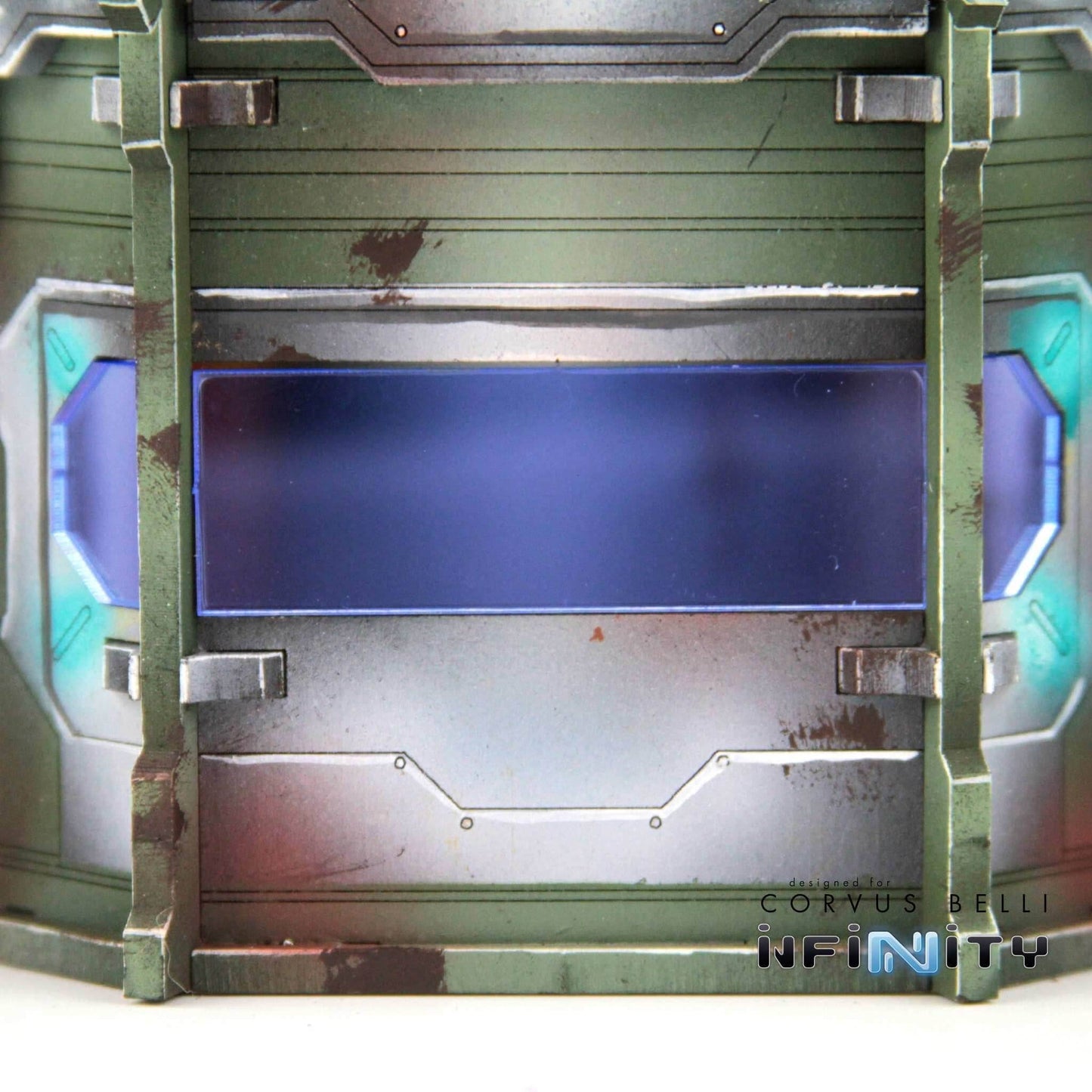 Comanche Pillbox Windows - Comanche Barracks / Fluorescent Blue Acrylic