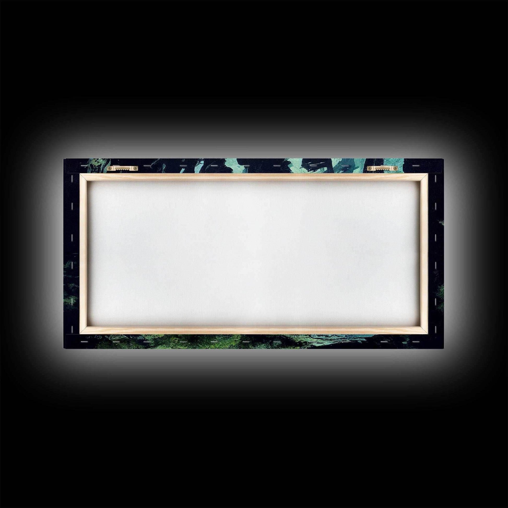 Fantasy Forest with Temple Steps, Wall Decor, Ready To Hang Framed Canvas Print, Oversize Wall Art - 10x20 Inches / Gallery Wrap Canvas - Ready To Hang