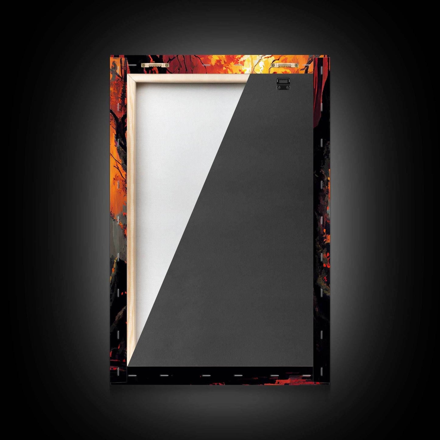 Dragon standing in a burned forest, fantasy art, fine art poster print - 8x12 Inches / Gallery Wrap Canvas - Ready To Hang