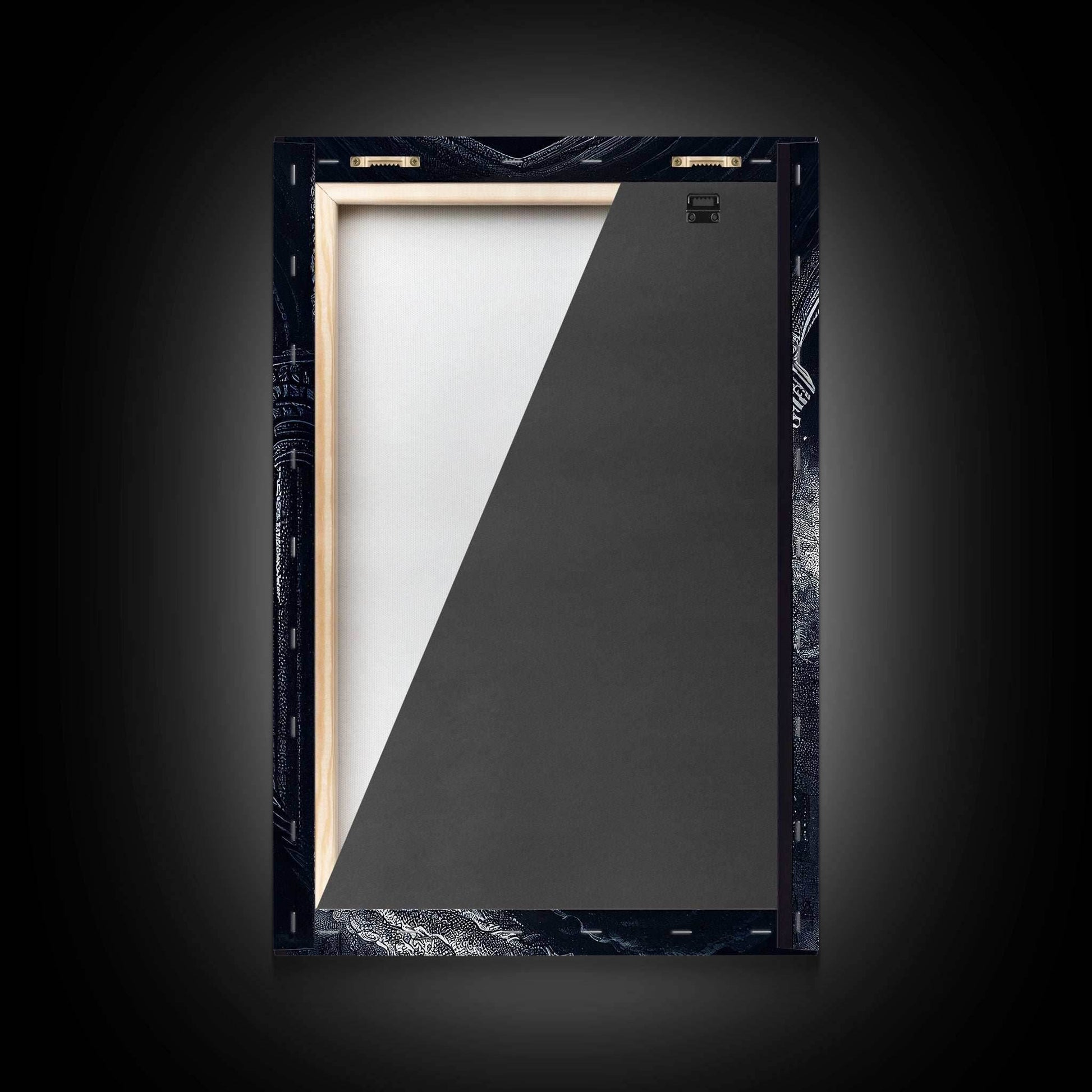 Black and white fantasy dragon, framed canvas print - 8x12 Inches / Gallery Wrap Canvas - Ready To Hang