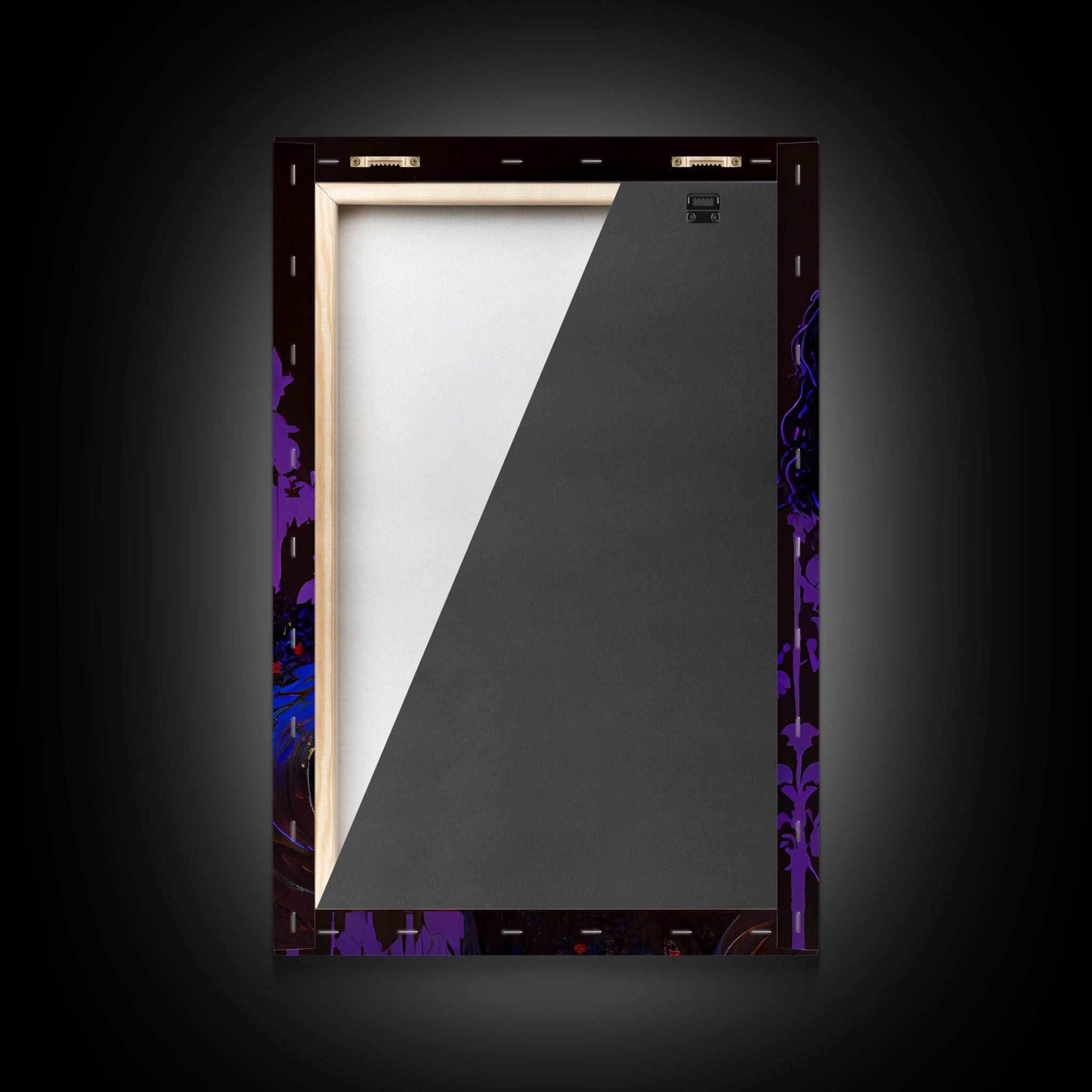 Portrait off the black knight, purple fantasy art, framed canvas print wall art - 8x12 Inches / Gallery Wrap Canvas - Ready To Hang