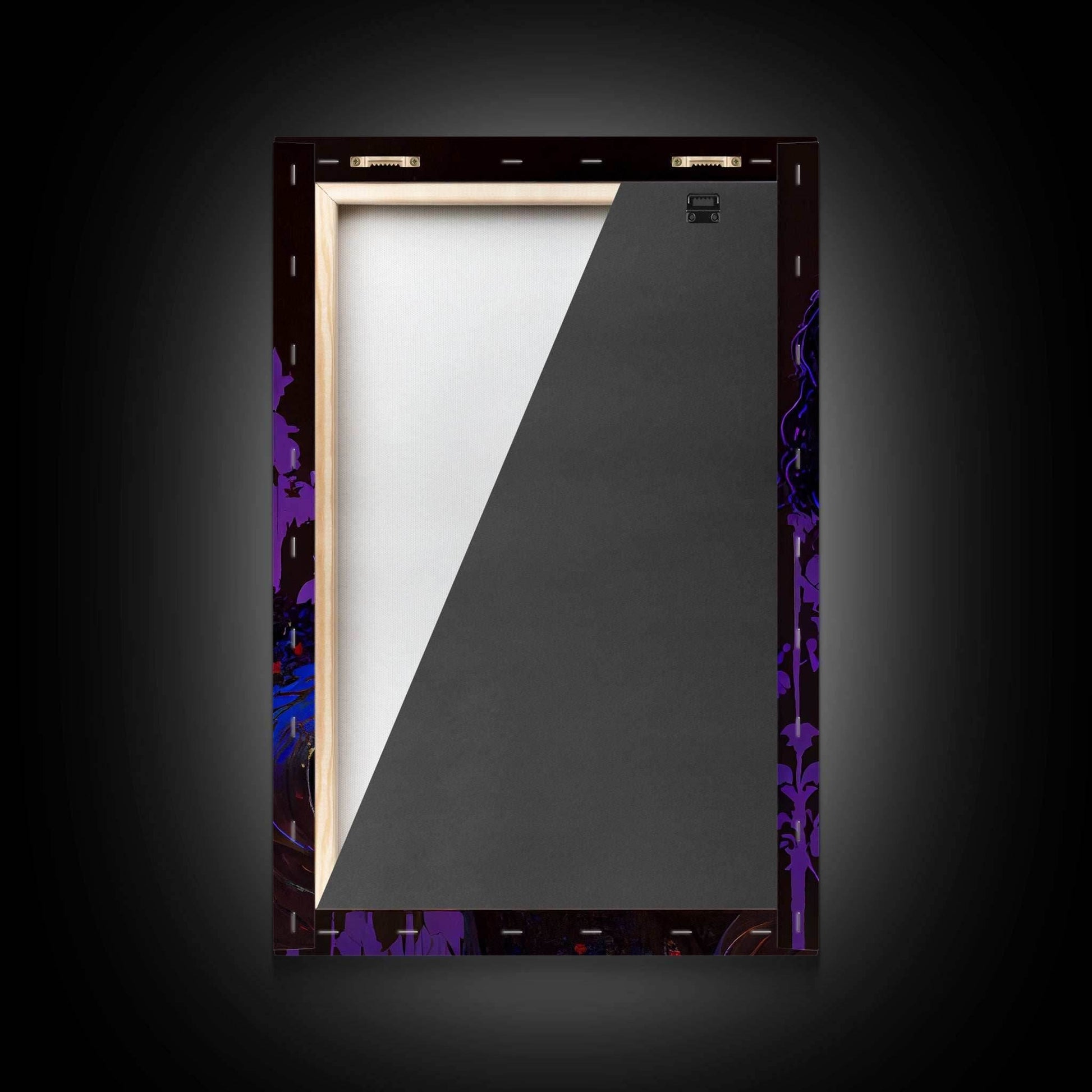 Portrait off the black knight, purple fantasy art, framed canvas print wall art - 8x12 Inches / Gallery Wrap Canvas - Ready To Hang