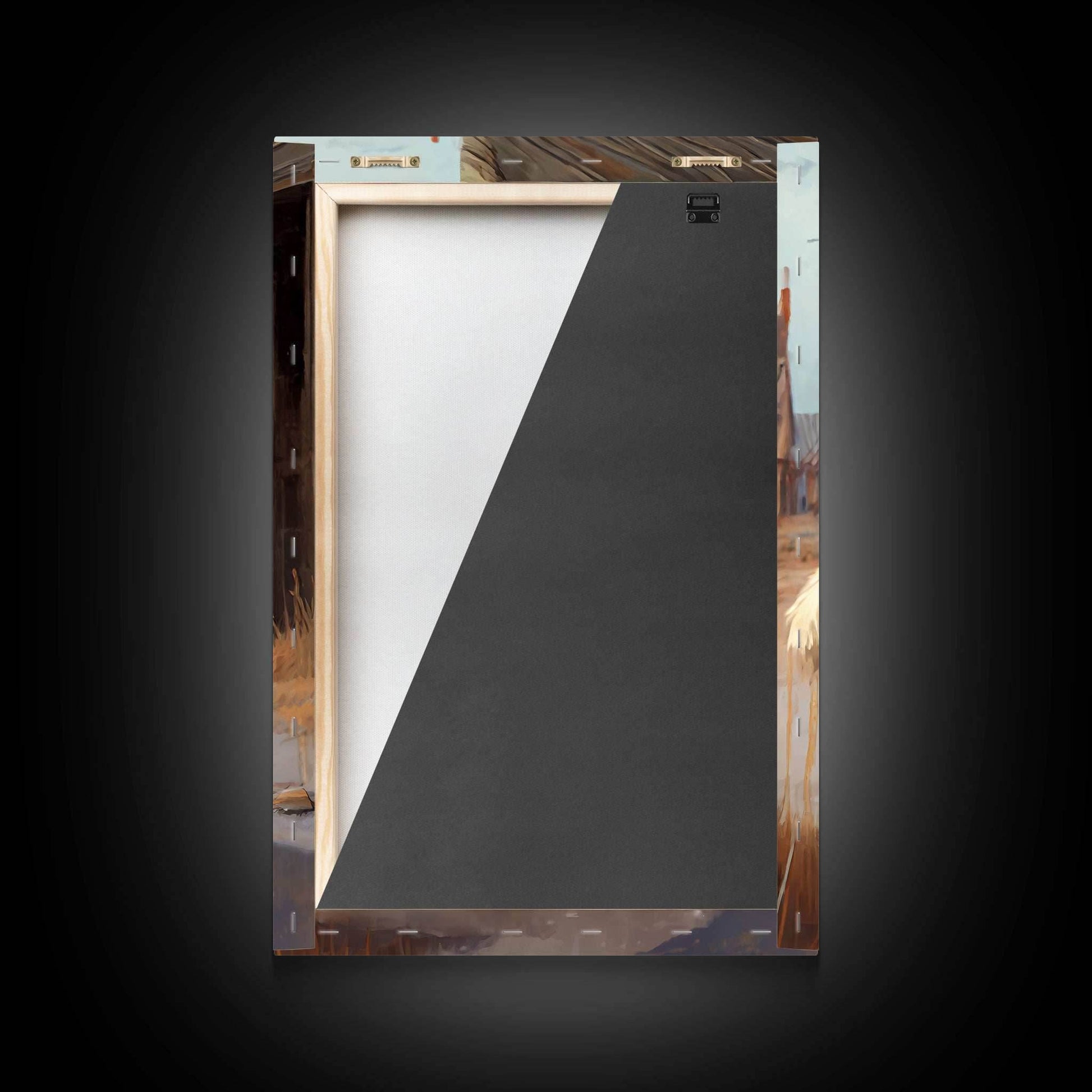 Wildwest Dire Wolf, fantasy art, framed canvas print - 8x12 Inches / Gallery Wrap Canvas - Ready To Hang