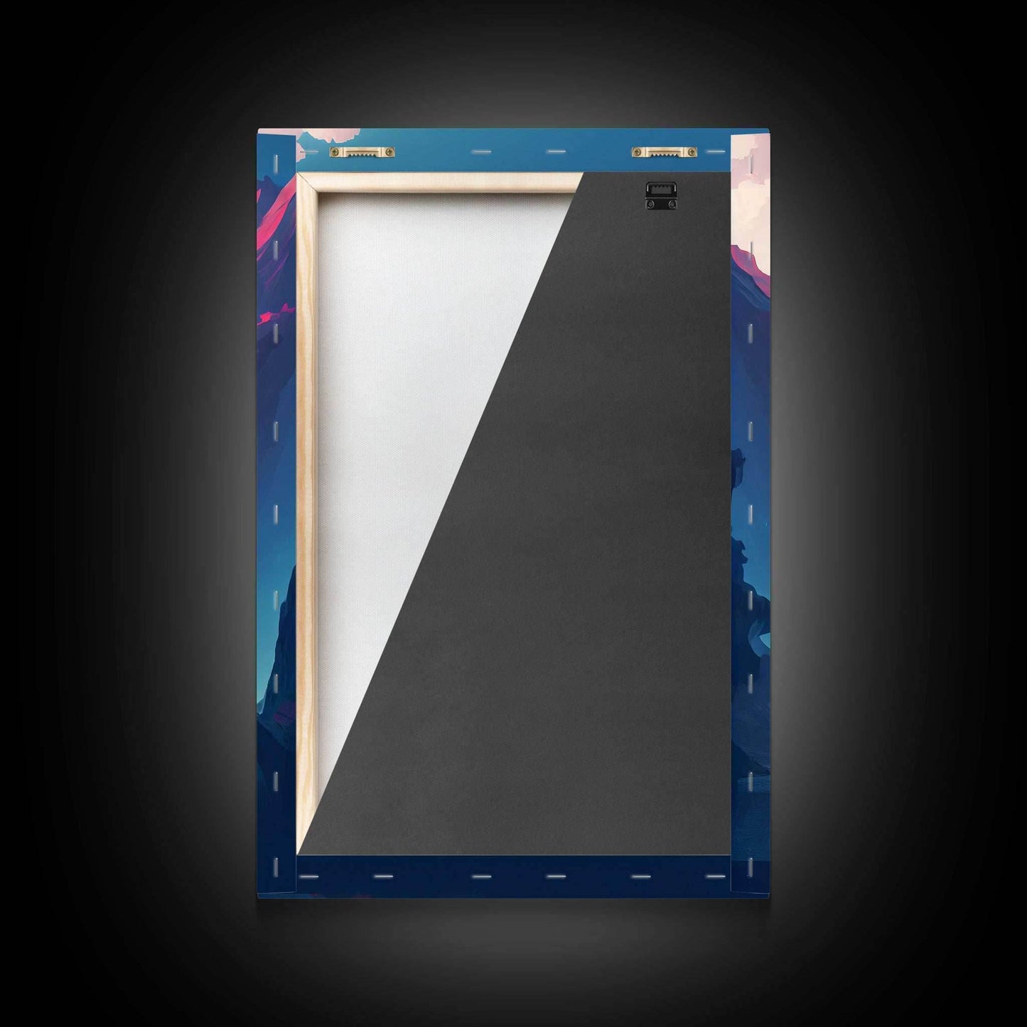 Mystical Fantasy Waterfall Purple Blue Wall Art Canvas Print - Vibrant Colorful Nature Scene Artwork - 8x12 Inches / Gallery Wrap Canvas - Ready To Hang